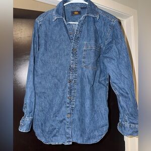 Men's Denim Vintage Button-Up Shirt -